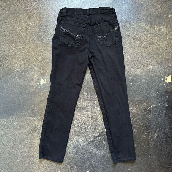 Gloria Vanderbilt Women's Black Stretch Denim Jeans Size 8P Cotton Blend - Picture 1 of 11